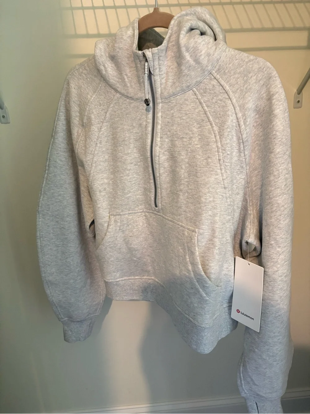 lululemon athletica Light Gray Half-Zip Hoodie Pullover